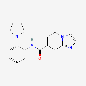 molecular formula C18H22N4O B7149807 N-(2-pyrrolidin-1-ylphenyl)-5,6,7,8-tetrahydroimidazo[1,2-a]pyridine-7-carboxamide 