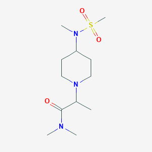 molecular formula C12H25N3O3S B7149815 N,N-dimethyl-2-[4-[methyl(methylsulfonyl)amino]piperidin-1-yl]propanamide 