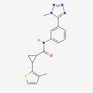 molecular formula C17H17N5OS B7149853 N-[3-(1-methyltetrazol-5-yl)phenyl]-2-(3-methylthiophen-2-yl)cyclopropane-1-carboxamide 