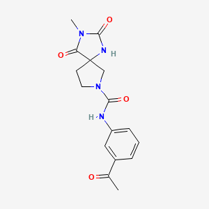 molecular formula C16H18N4O4 B7149890 N-(3-acetylphenyl)-3-methyl-2,4-dioxo-1,3,7-triazaspiro[4.4]nonane-7-carboxamide 