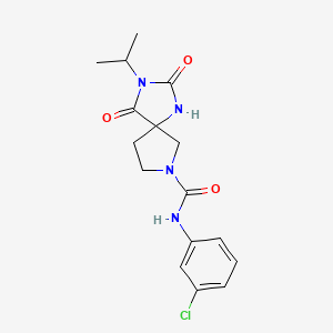 molecular formula C16H19ClN4O3 B7149905 N-(3-chlorophenyl)-2,4-dioxo-3-propan-2-yl-1,3,7-triazaspiro[4.4]nonane-7-carboxamide 