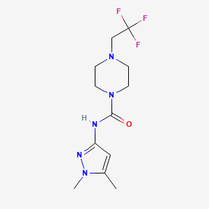 molecular formula C12H18F3N5O B7150028 N-(1,5-dimethylpyrazol-3-yl)-4-(2,2,2-trifluoroethyl)piperazine-1-carboxamide 
