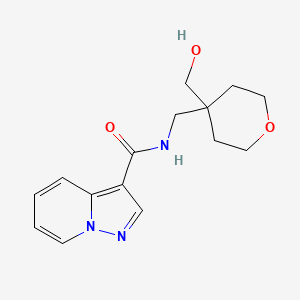 molecular formula C15H19N3O3 B7150120 N-[[4-(hydroxymethyl)oxan-4-yl]methyl]pyrazolo[1,5-a]pyridine-3-carboxamide 