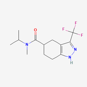 molecular formula C13H18F3N3O B7150176 N-methyl-N-propan-2-yl-3-(trifluoromethyl)-4,5,6,7-tetrahydro-1H-indazole-5-carboxamide 