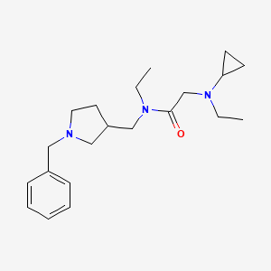 molecular formula C21H33N3O B7150262 N-[(1-benzylpyrrolidin-3-yl)methyl]-2-[cyclopropyl(ethyl)amino]-N-ethylacetamide 