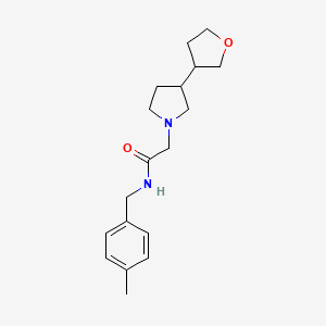 molecular formula C18H26N2O2 B7150530 N-[(4-methylphenyl)methyl]-2-[3-(oxolan-3-yl)pyrrolidin-1-yl]acetamide 