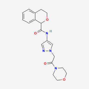 molecular formula C19H22N4O4 B7150557 N-[1-(2-morpholin-4-yl-2-oxoethyl)pyrazol-4-yl]-3,4-dihydro-1H-isochromene-1-carboxamide 