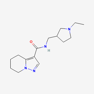 molecular formula C15H24N4O B7150650 N-[(1-ethylpyrrolidin-3-yl)methyl]-4,5,6,7-tetrahydropyrazolo[1,5-a]pyridine-3-carboxamide 