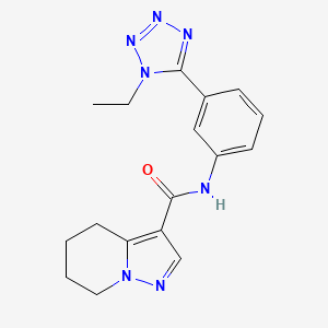 molecular formula C17H19N7O B7150653 N-[3-(1-ethyltetrazol-5-yl)phenyl]-4,5,6,7-tetrahydropyrazolo[1,5-a]pyridine-3-carboxamide 