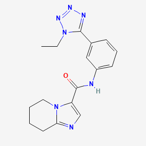 molecular formula C17H19N7O B7150661 N-[3-(1-ethyltetrazol-5-yl)phenyl]-5,6,7,8-tetrahydroimidazo[1,2-a]pyridine-3-carboxamide 