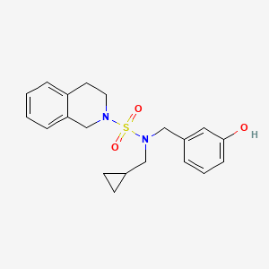 molecular formula C20H24N2O3S B7150739 N-(cyclopropylmethyl)-N-[(3-hydroxyphenyl)methyl]-3,4-dihydro-1H-isoquinoline-2-sulfonamide 