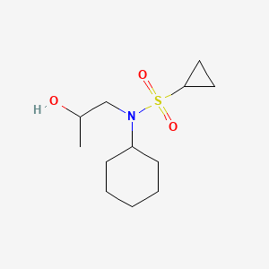 molecular formula C12H23NO3S B7150758 N-cyclohexyl-N-(2-hydroxypropyl)cyclopropanesulfonamide 