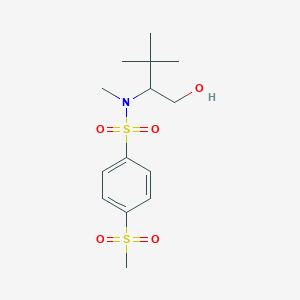 molecular formula C14H23NO5S2 B7150801 N-(1-hydroxy-3,3-dimethylbutan-2-yl)-N-methyl-4-methylsulfonylbenzenesulfonamide 