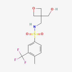molecular formula C13H16F3NO4S B7150816 N-[[3-(hydroxymethyl)oxetan-3-yl]methyl]-4-methyl-3-(trifluoromethyl)benzenesulfonamide 