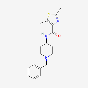 molecular formula C18H23N3OS B7150837 N-(1-benzylpiperidin-4-yl)-2,5-dimethyl-1,3-thiazole-4-carboxamide 