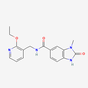 molecular formula C17H18N4O3 B7150904 N-[(2-ethoxypyridin-3-yl)methyl]-3-methyl-2-oxo-1H-benzimidazole-5-carboxamide 