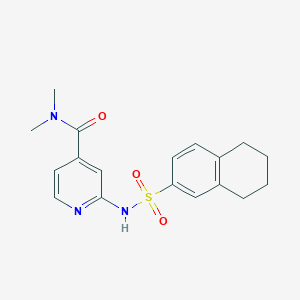 molecular formula C18H21N3O3S B7150912 N,N-dimethyl-2-(5,6,7,8-tetrahydronaphthalen-2-ylsulfonylamino)pyridine-4-carboxamide 