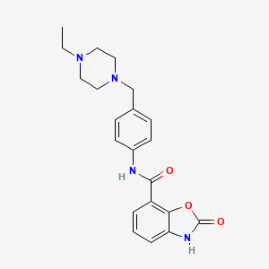 molecular formula C21H24N4O3 B7150920 N-[4-[(4-ethylpiperazin-1-yl)methyl]phenyl]-2-oxo-3H-1,3-benzoxazole-7-carboxamide 