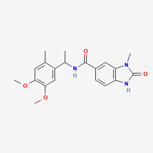 molecular formula C20H23N3O4 B7150928 N-[1-(4,5-dimethoxy-2-methylphenyl)ethyl]-3-methyl-2-oxo-1H-benzimidazole-5-carboxamide 