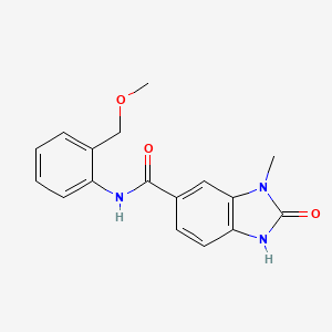 molecular formula C17H17N3O3 B7150934 N-[2-(methoxymethyl)phenyl]-3-methyl-2-oxo-1H-benzimidazole-5-carboxamide 