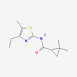 molecular formula C12H18N2OS B7150949 N-(4-ethyl-5-methyl-1,3-thiazol-2-yl)-2,2-dimethylcyclopropane-1-carboxamide 