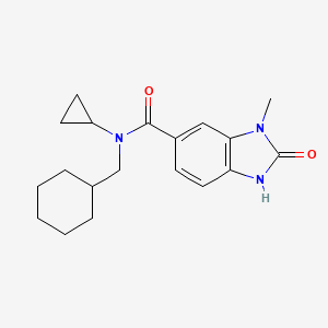 molecular formula C19H25N3O2 B7150950 N-(cyclohexylmethyl)-N-cyclopropyl-3-methyl-2-oxo-1H-benzimidazole-5-carboxamide 
