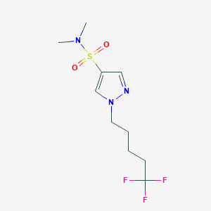 molecular formula C10H16F3N3O2S B7150989 N,N-dimethyl-1-(5,5,5-trifluoropentyl)pyrazole-4-sulfonamide 