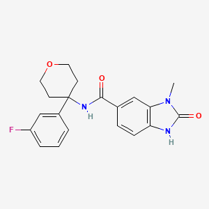 molecular formula C20H20FN3O3 B7151131 N-[4-(3-fluorophenyl)oxan-4-yl]-3-methyl-2-oxo-1H-benzimidazole-5-carboxamide 