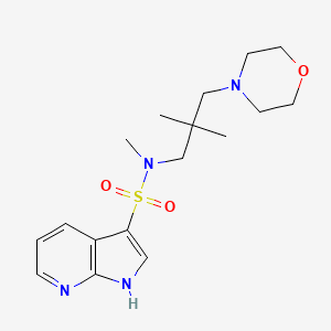 molecular formula C17H26N4O3S B7151165 N-(2,2-dimethyl-3-morpholin-4-ylpropyl)-N-methyl-1H-pyrrolo[2,3-b]pyridine-3-sulfonamide 