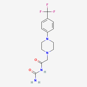 molecular formula C14H17F3N4O2 B7151197 N-carbamoyl-2-[4-[4-(trifluoromethyl)phenyl]piperazin-1-yl]acetamide 