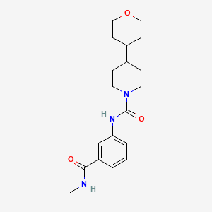molecular formula C19H27N3O3 B7151239 N-[3-(methylcarbamoyl)phenyl]-4-(oxan-4-yl)piperidine-1-carboxamide 