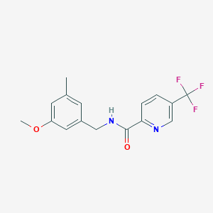 molecular formula C16H15F3N2O2 B7151267 N-[(3-methoxy-5-methylphenyl)methyl]-5-(trifluoromethyl)pyridine-2-carboxamide 