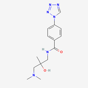 molecular formula C14H20N6O2 B7151393 N-[3-(dimethylamino)-2-hydroxy-2-methylpropyl]-4-(tetrazol-1-yl)benzamide 