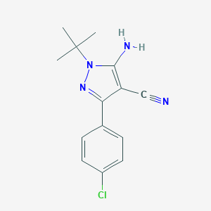 molecular formula C14H15ClN4 B071514 5-Amino-1-(Tert-Butyl)-3-(4-Chlorophenyl)-1H-Pyrazole-4-Carbonitrile CAS No. 180903-14-4