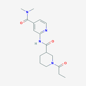 molecular formula C17H24N4O3 B7151423 N,N-dimethyl-2-[(1-propanoylpiperidine-3-carbonyl)amino]pyridine-4-carboxamide 