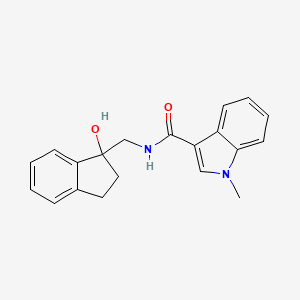 molecular formula C20H20N2O2 B7151424 N-[(1-hydroxy-2,3-dihydroinden-1-yl)methyl]-1-methylindole-3-carboxamide 