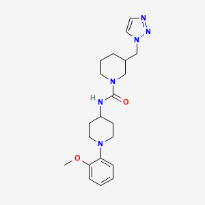 molecular formula C21H30N6O2 B7151436 N-[1-(2-methoxyphenyl)piperidin-4-yl]-3-(triazol-1-ylmethyl)piperidine-1-carboxamide 