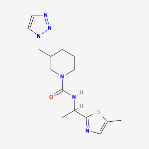 molecular formula C15H22N6OS B7151441 N-[1-(5-methyl-1,3-thiazol-2-yl)ethyl]-3-(triazol-1-ylmethyl)piperidine-1-carboxamide 
