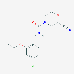 molecular formula C15H18ClN3O3 B7151479 N-[(4-chloro-2-ethoxyphenyl)methyl]-2-cyanomorpholine-4-carboxamide 