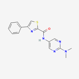 molecular formula C16H15N5OS B7151514 N-[2-(dimethylamino)pyrimidin-5-yl]-4-phenyl-1,3-thiazole-2-carboxamide 
