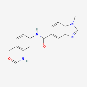 molecular formula C18H18N4O2 B7151602 N-(3-acetamido-4-methylphenyl)-1-methylbenzimidazole-5-carboxamide 