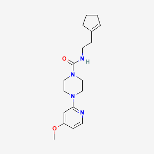 molecular formula C18H26N4O2 B7151652 N-[2-(cyclopenten-1-yl)ethyl]-4-(4-methoxypyridin-2-yl)piperazine-1-carboxamide 