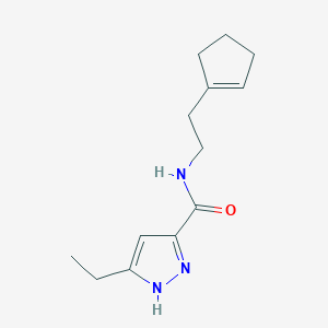 molecular formula C13H19N3O B7151664 N-[2-(cyclopenten-1-yl)ethyl]-5-ethyl-1H-pyrazole-3-carboxamide 