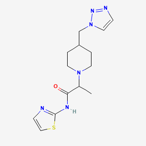 molecular formula C14H20N6OS B7151751 N-(1,3-thiazol-2-yl)-2-[4-(triazol-1-ylmethyl)piperidin-1-yl]propanamide 