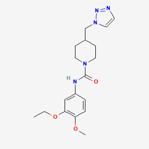 molecular formula C18H25N5O3 B7151782 N-(3-ethoxy-4-methoxyphenyl)-4-(triazol-1-ylmethyl)piperidine-1-carboxamide 
