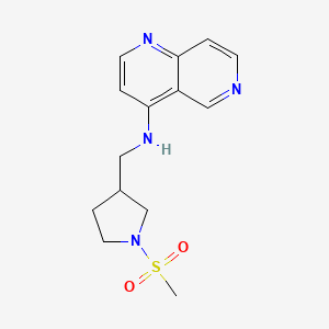 molecular formula C14H18N4O2S B7151897 N-[(1-methylsulfonylpyrrolidin-3-yl)methyl]-1,6-naphthyridin-4-amine 