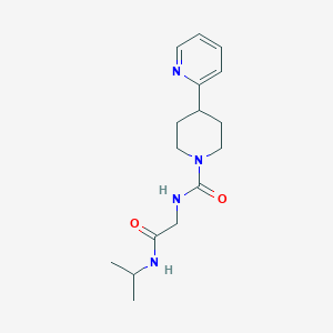 molecular formula C16H24N4O2 B7152056 N-[2-oxo-2-(propan-2-ylamino)ethyl]-4-pyridin-2-ylpiperidine-1-carboxamide 