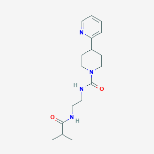 molecular formula C17H26N4O2 B7152057 N-[2-(2-methylpropanoylamino)ethyl]-4-pyridin-2-ylpiperidine-1-carboxamide 