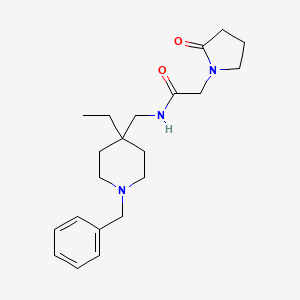 molecular formula C21H31N3O2 B7152088 N-[(1-benzyl-4-ethylpiperidin-4-yl)methyl]-2-(2-oxopyrrolidin-1-yl)acetamide 
