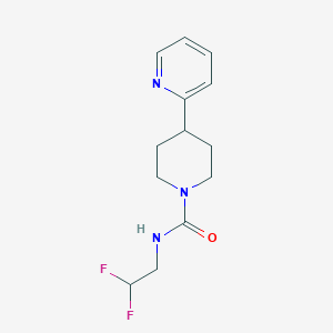 molecular formula C13H17F2N3O B7152089 N-(2,2-difluoroethyl)-4-pyridin-2-ylpiperidine-1-carboxamide 